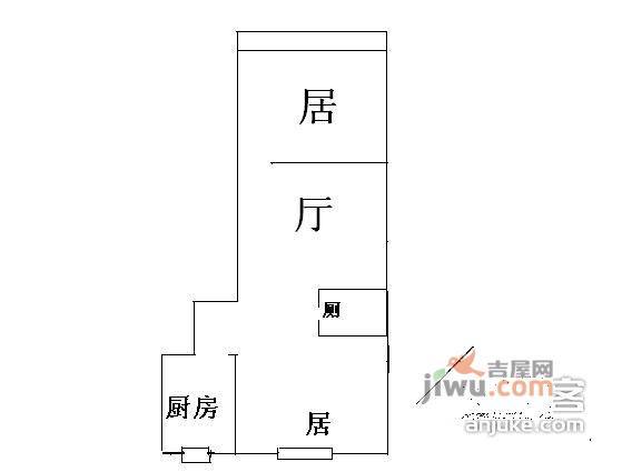 世家新苑1室1厅1卫60㎡户型图