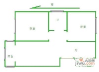 滨海龙都2室1厅1卫120㎡户型图