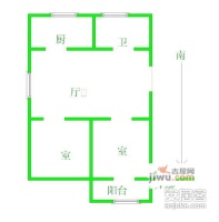 毓园2室1厅1卫81㎡户型图