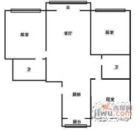 随园公寓3室2厅2卫户型图