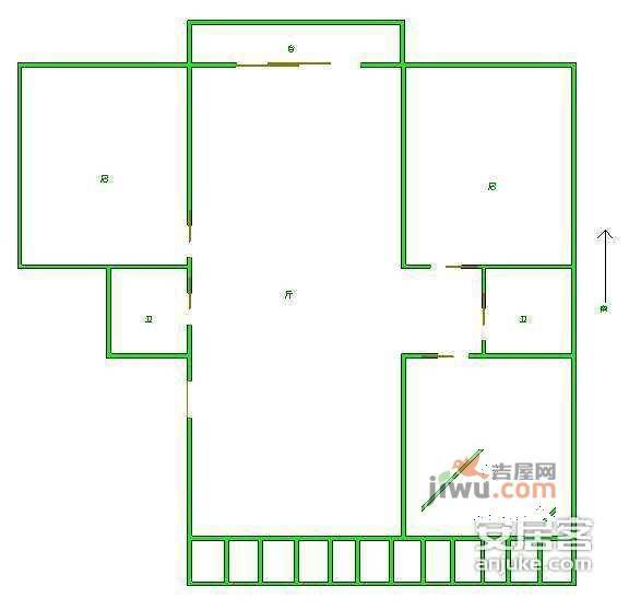 随园公寓3室1厅1卫122㎡户型图