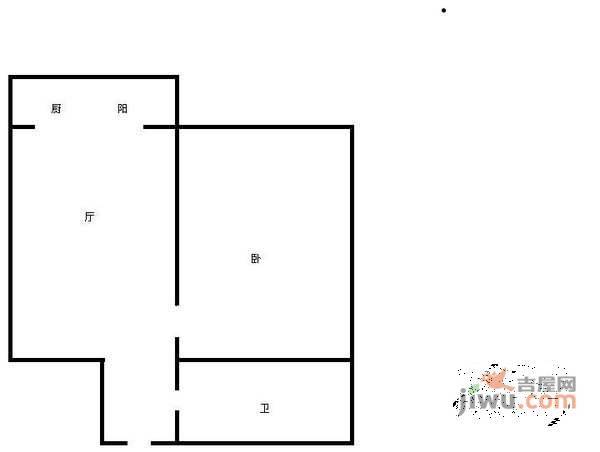 瑞通里1室1厅1卫60㎡户型图