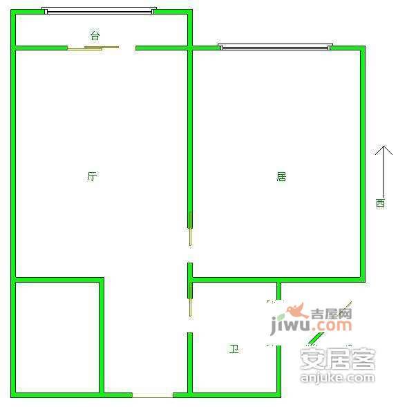 秀山花园1室1厅1卫70㎡户型图