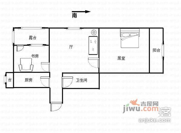 宇翔园1室1厅1卫95㎡户型图