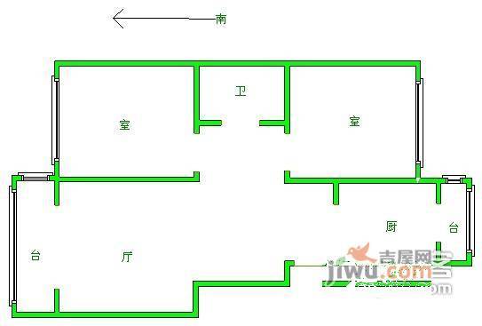 宇翔园2室2厅1卫110㎡户型图