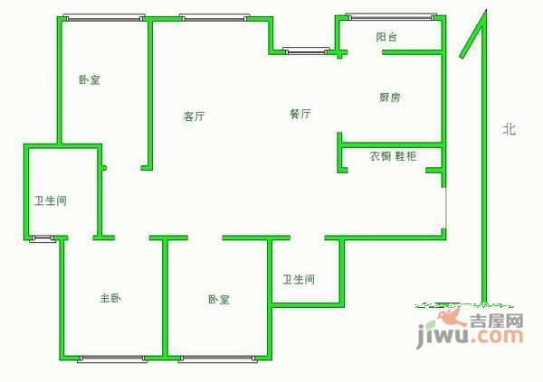 天保月韵轩3室2厅2卫170㎡户型图