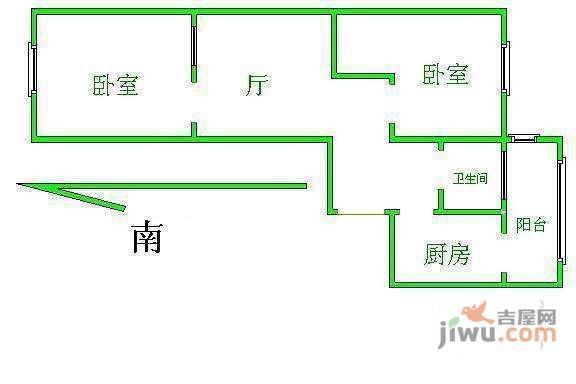 和富里2室2厅1卫73㎡户型图