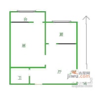 安德公寓1室1厅1卫56㎡户型图