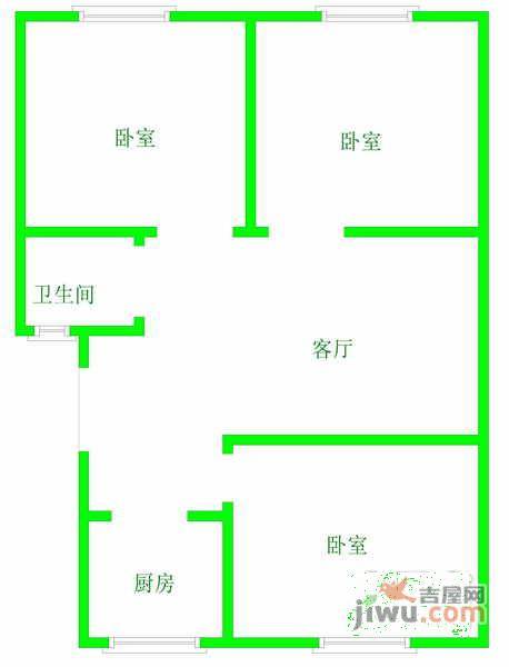 安德公寓2室1厅1卫78㎡户型图