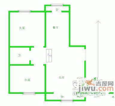 来安里小区2室1厅1卫100㎡户型图