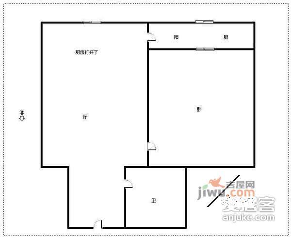 来安里小区1室1厅1卫75㎡户型图