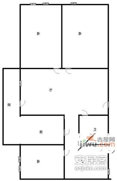 重华西里3室2厅1卫157㎡户型图