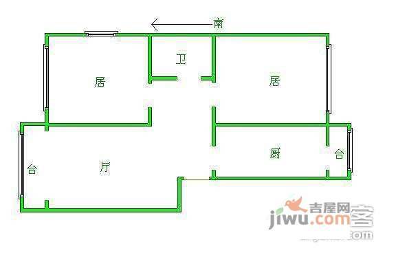 重华西里2室1厅1卫112㎡户型图