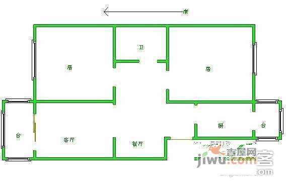 重华西里2室2厅1卫157㎡户型图