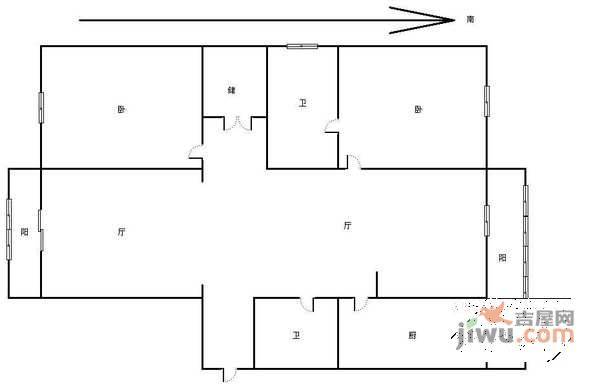 彩虹花园3室2厅2卫168㎡户型图