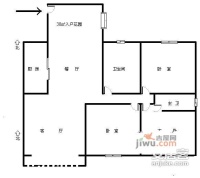 米兰金狮3室1厅1卫户型图