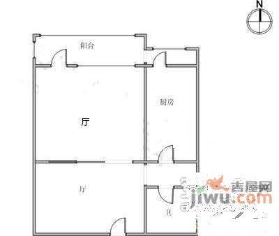 金谷园1室1厅1卫55㎡户型图