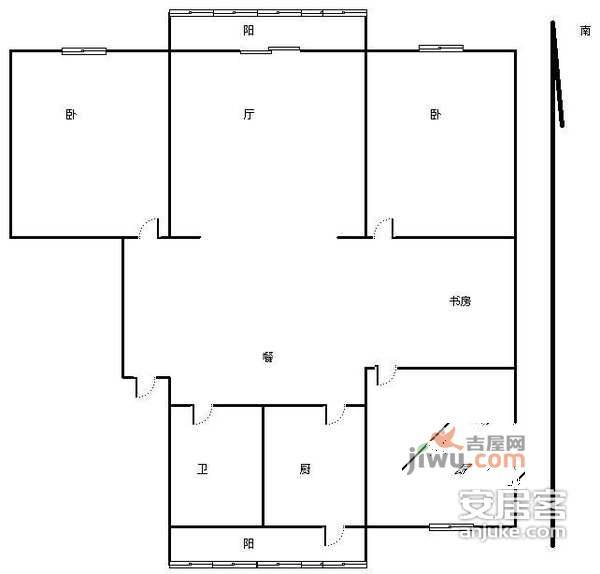 金谷园3室2厅2卫138㎡户型图