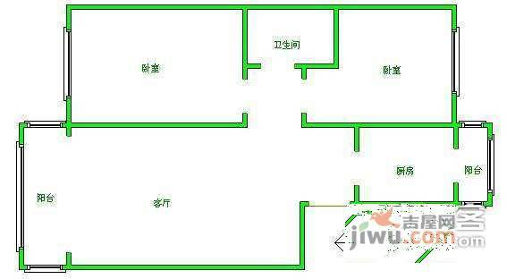 海润公寓2室1厅1卫99㎡户型图