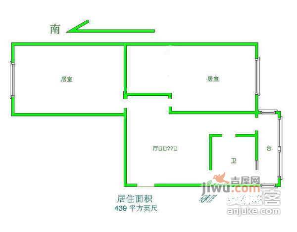 恩德东里2室1厅1卫81㎡户型图