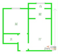 易川里1室1厅1卫42㎡户型图