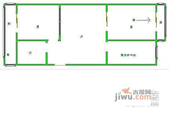 文苑楼2室1厅1卫70㎡户型图