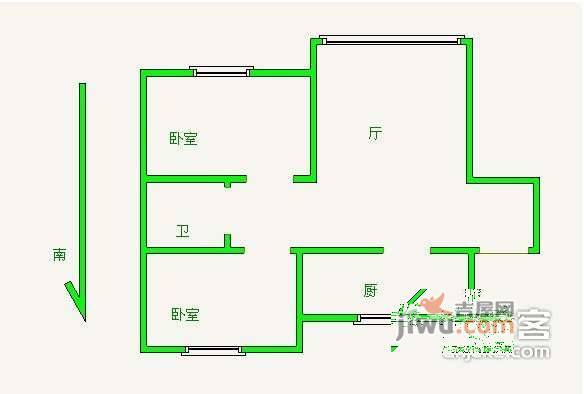 金泰新村2室1厅1卫130㎡户型图