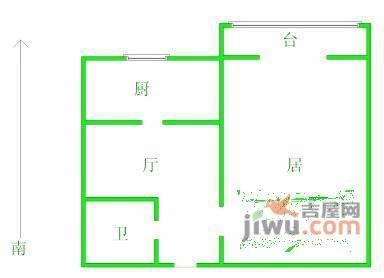 鹤园里1室1厅1卫40㎡户型图