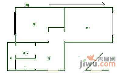 鹤园里2室1厅1卫62㎡户型图