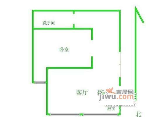 鹤园里1室1厅1卫40㎡户型图