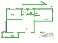 近开里2室2厅1卫59㎡户型图