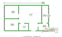 迎宾园2室1厅1卫93㎡户型图