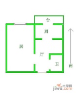 迎宾园1室1厅1卫50㎡户型图