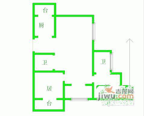 嘉海花园2室2厅1卫112㎡户型图