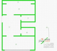 静安里2室1厅1卫58㎡户型图