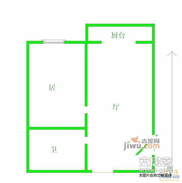 米兰弘丽园1室1厅1卫53㎡户型图