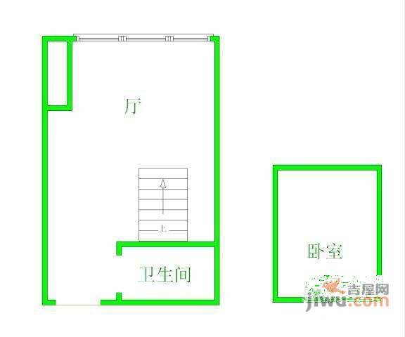 城市之星大厦1室1厅1卫48㎡户型图