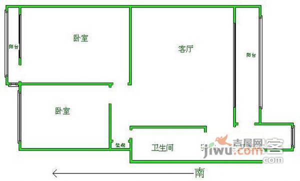 宝龙湾家园2室1厅1卫131㎡户型图