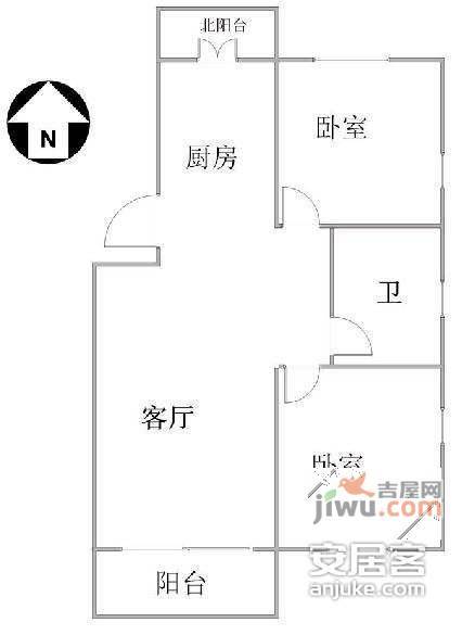 宝龙湾家园2室2厅1卫368㎡户型图