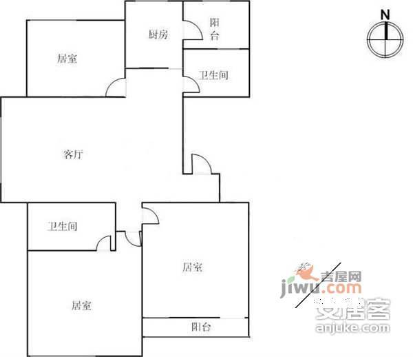 宝龙湾家园3室2厅2卫170㎡户型图