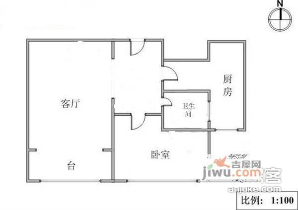 宝龙湾家园1室1厅1卫368㎡户型图