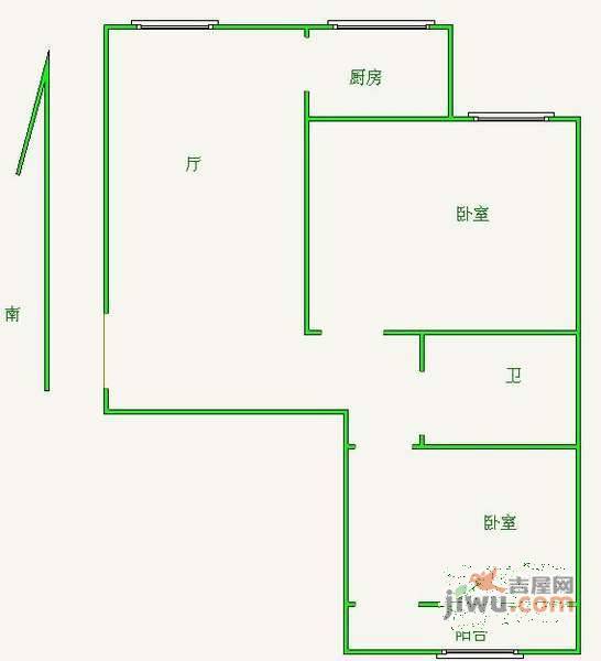 花明园1室1厅1卫户型图