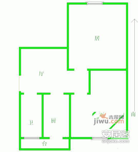 华章里2室1厅1卫96㎡户型图