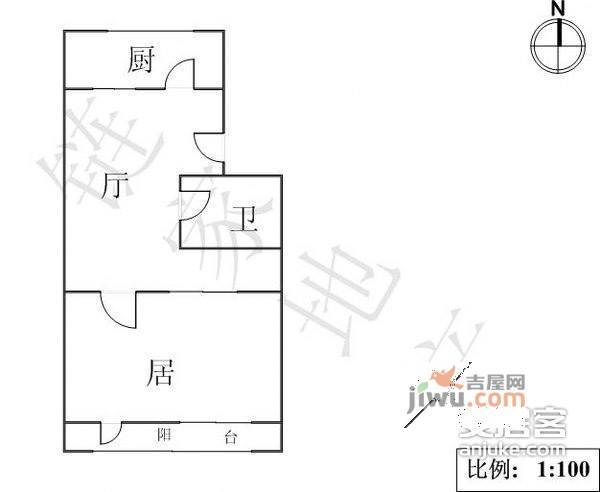 群富里1室1厅1卫52㎡户型图