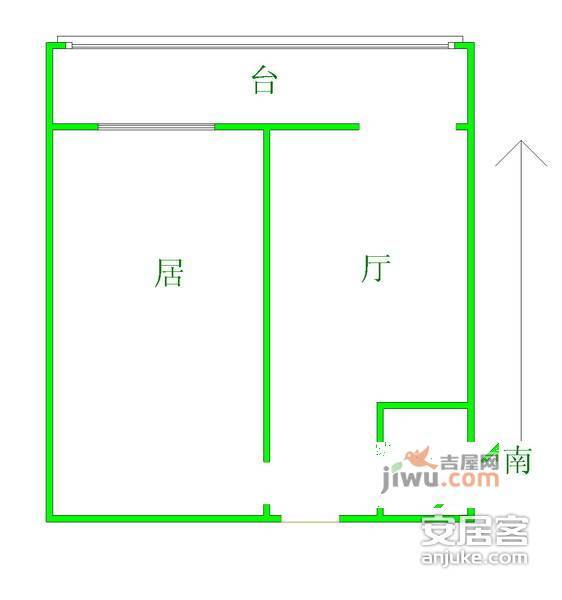 群富里1室1厅1卫52㎡户型图