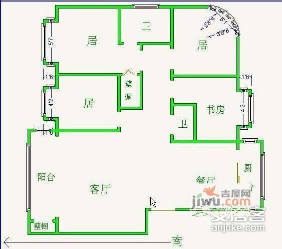 泰丰傲景观澜4室2厅2卫户型图