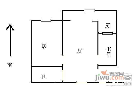 博雅轩人才公寓1室1厅1卫75㎡户型图