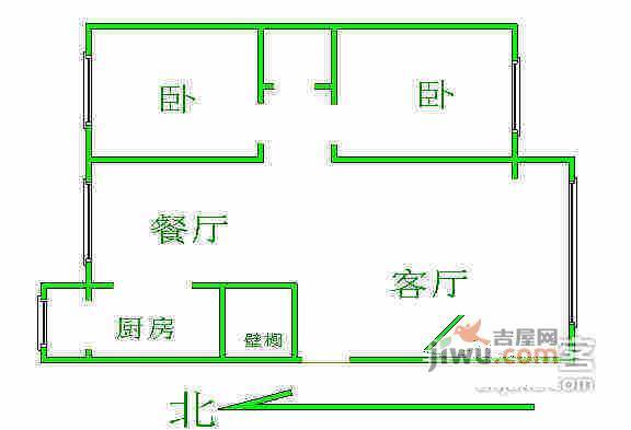 贻欣园2室2厅1卫116㎡户型图