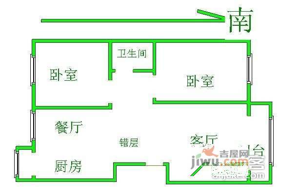 米兰世纪花园2室2厅1卫136㎡户型图