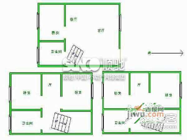 米兰世纪花园5室3厅3卫377㎡户型图